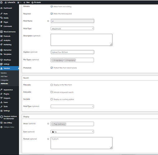 custom attachment attribute