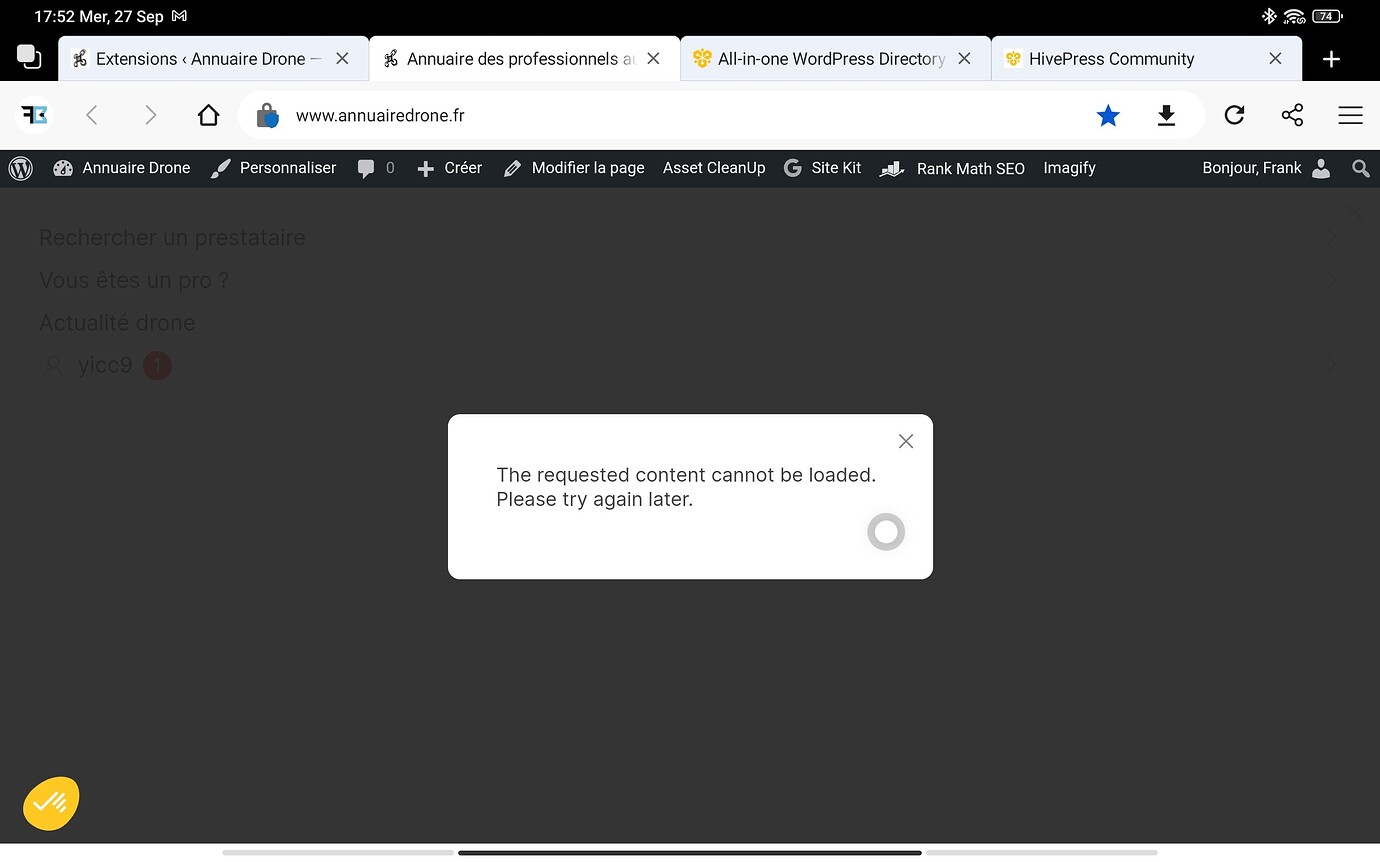 The requested content cannot be loaded. Please try again later ...