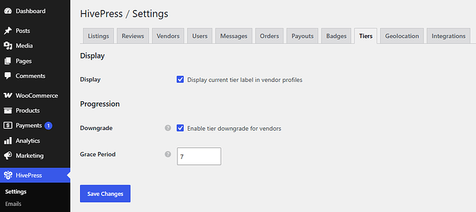 4. Settings Page