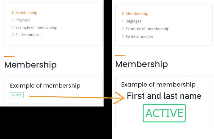 Membership First and last name