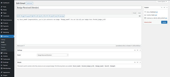 9. Vendor Email
