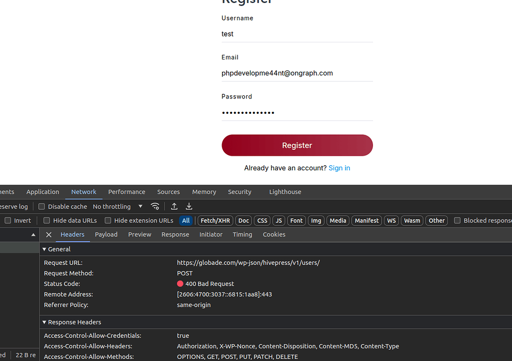 Registration form not working - HivePress - HivePress Community