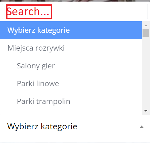 search categories